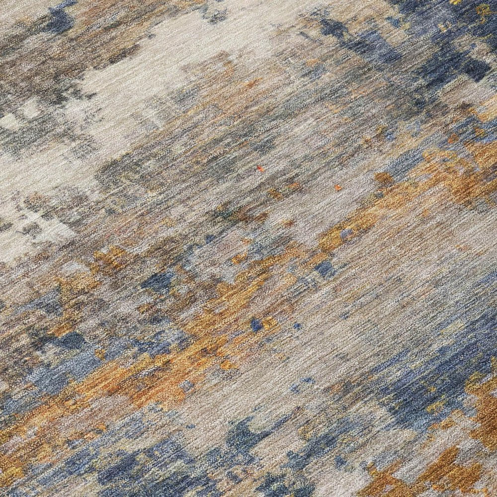 5' X 8' Granite Gray And Gray Abstract Washable Indoor Outdoor Area Rug — view 3
