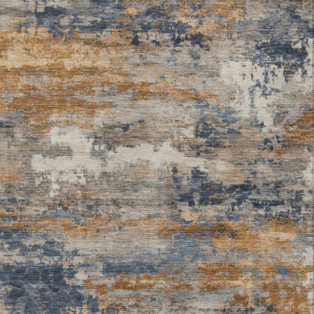 8' X 10' Granite Gray And Gray Abstract Washable Indoor Outdoor Area Rug