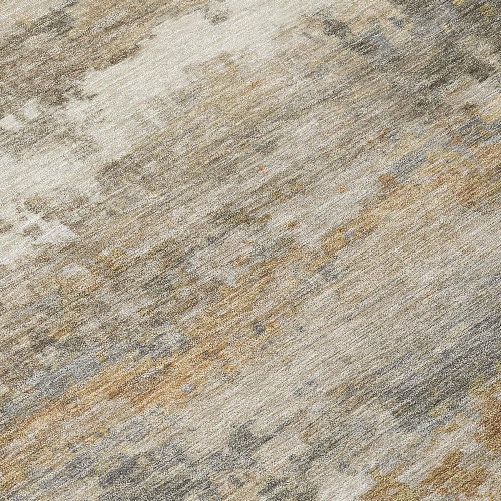 5' X 8' Khaki And Brown Abstract Washable Indoor Outdoor Area Rug HomeRoots