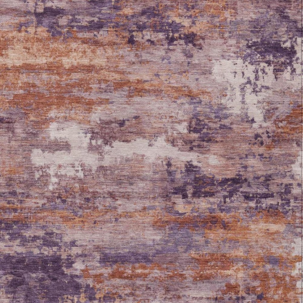 9' X 12' Plum And Purple Abstract Washable Indoor Outdoor Area Rug — view 9