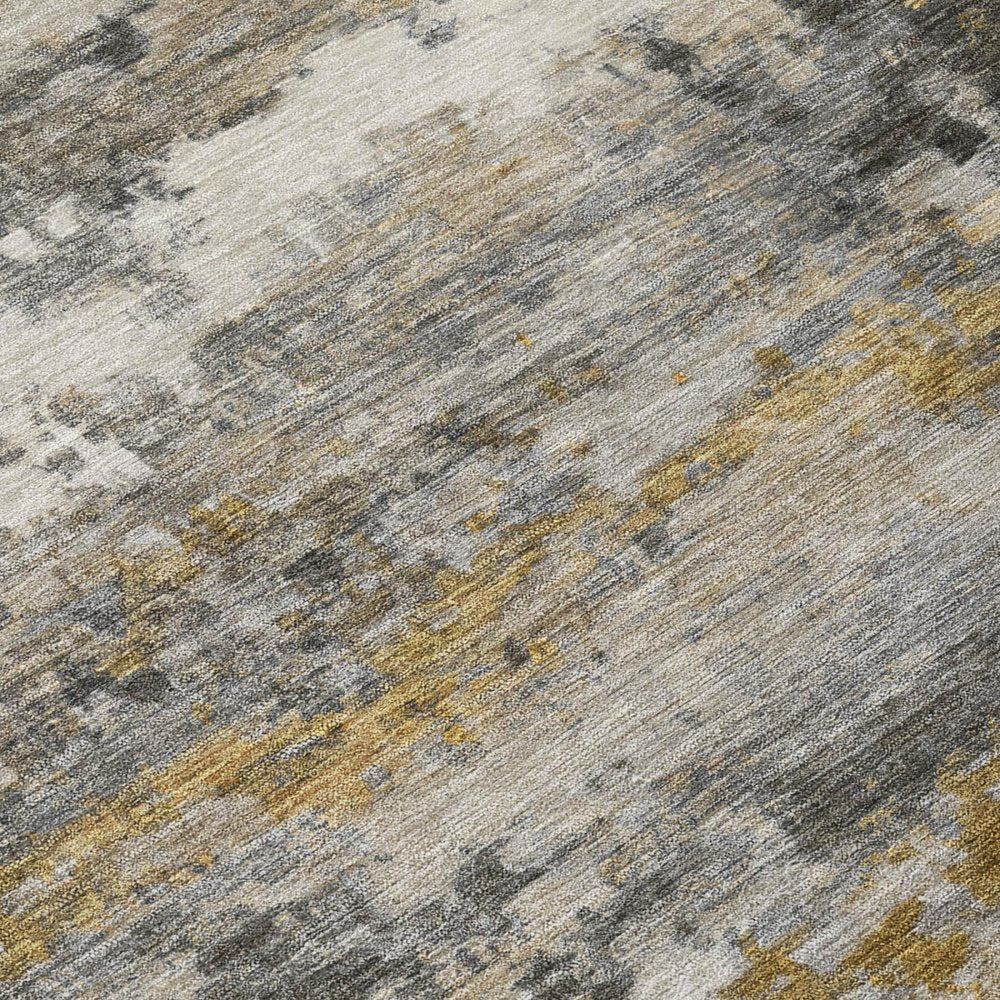 8' X 10' Pewter And Gray Abstract Washable Indoor Outdoor Area Rug HomeRoots