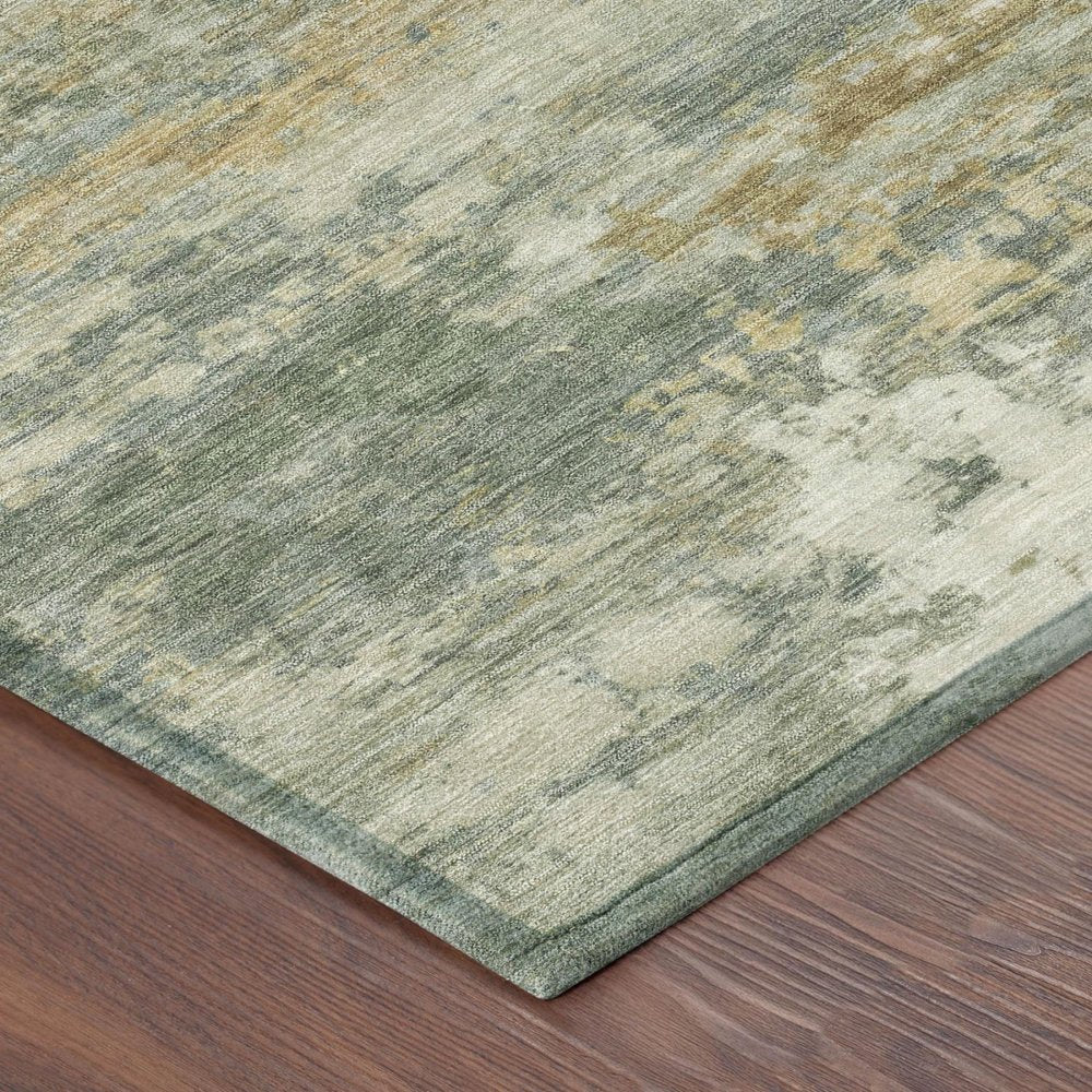 8' Sage And Green Round Abstract Washable Indoor Outdoor Area Rug HomeRoots