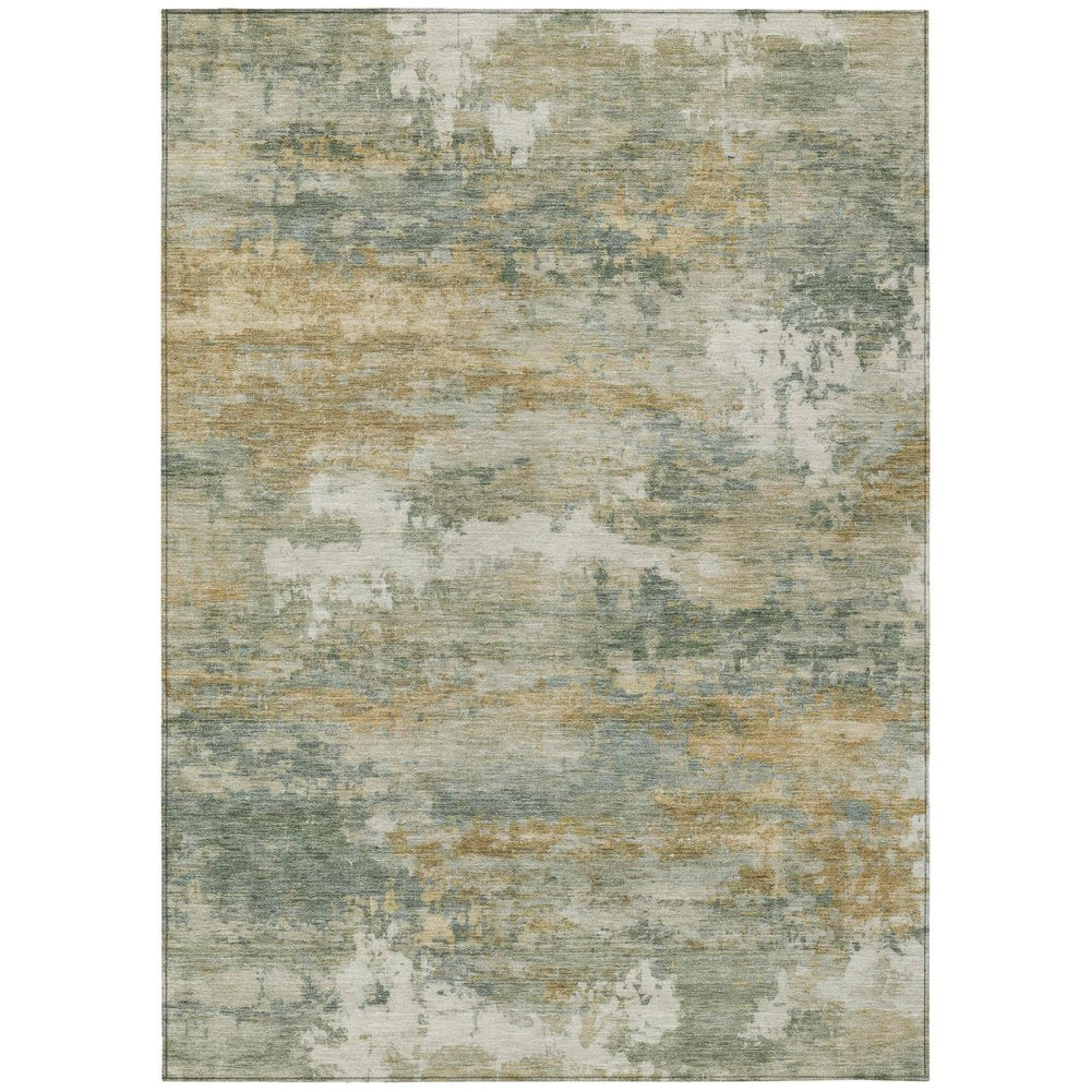 8' X 10' Sage And Green Abstract Washable Indoor Outdoor Area Rug — view 1