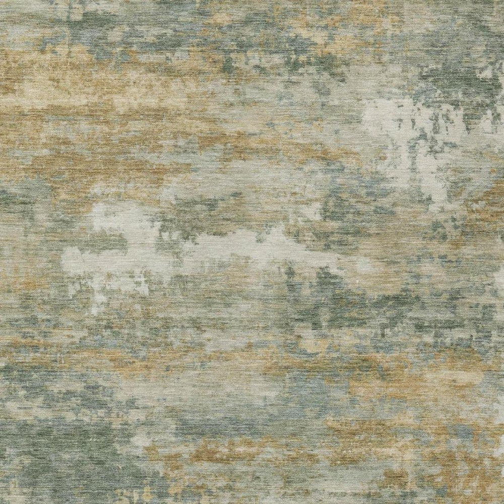 9' X 12' Sage And Green Abstract Washable Indoor Outdoor Area Rug — view 9