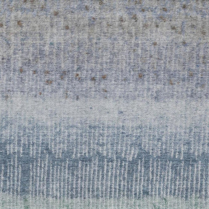 3' X 5' Blue And Silver Abstract Washable Indoor Outdoor Area Rug