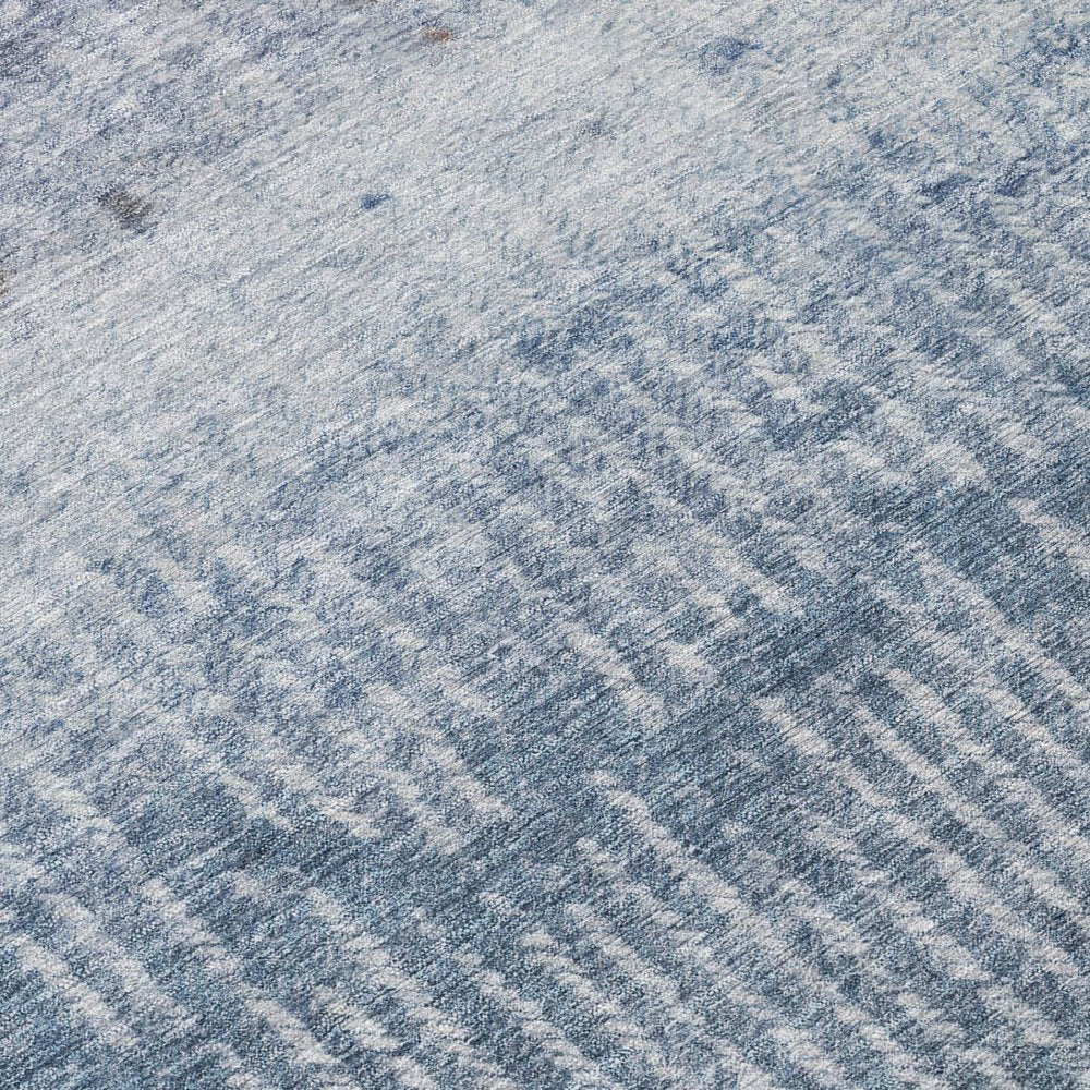 3' X 5' Blue And Silver Abstract Washable Indoor Outdoor Area Rug HomeRoots