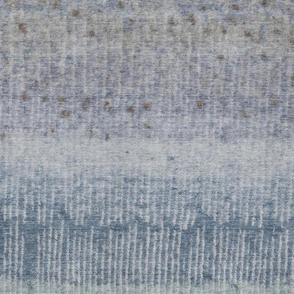 5' X 8' Blue And Silver Abstract Washable Indoor Outdoor Area Rug