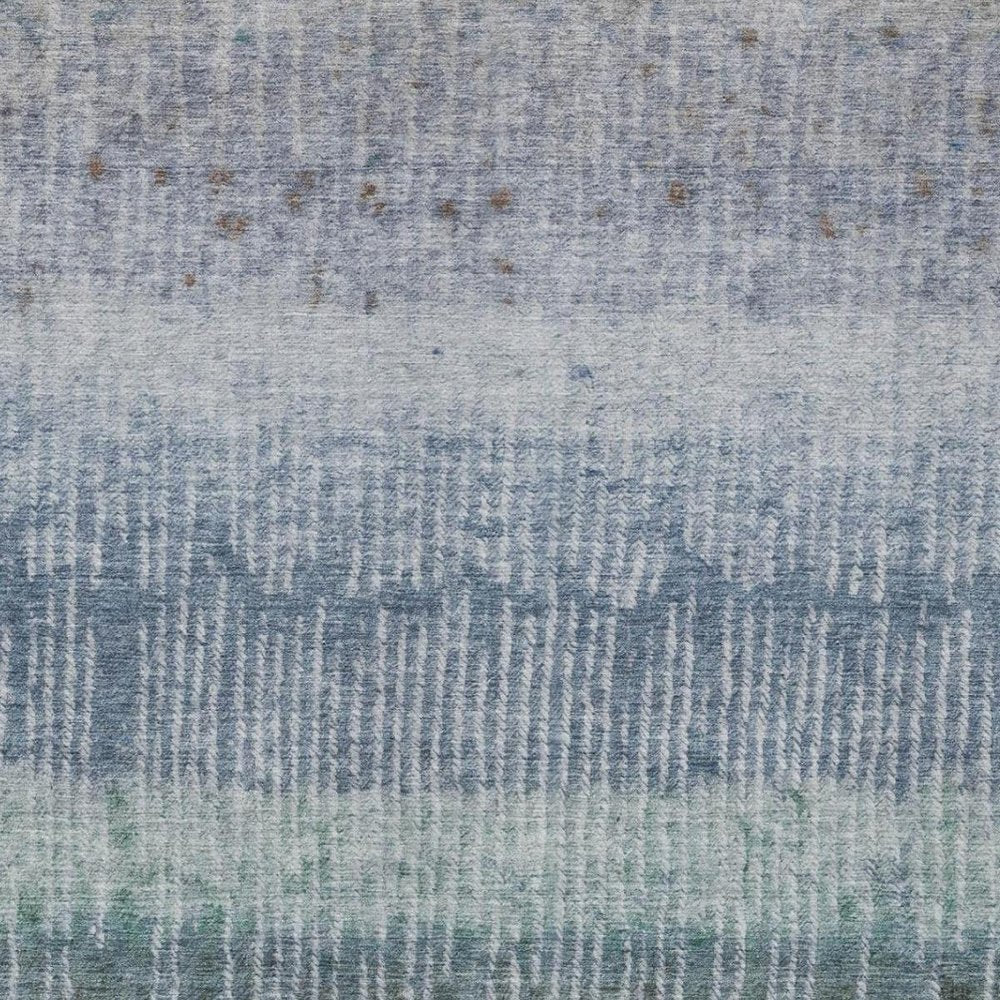 5' X 8' Blue And Silver Abstract Washable Indoor Outdoor Area Rug — view 8