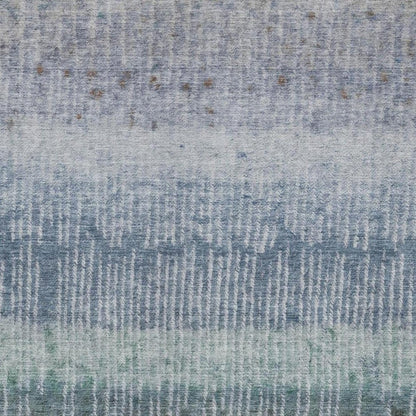 5' X 8' Blue And Silver Abstract Washable Indoor Outdoor Area Rug