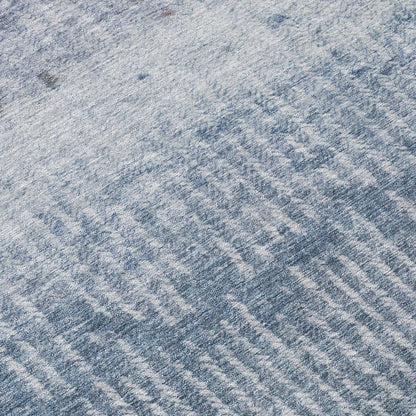5' X 8' Blue And Silver Abstract Washable Indoor Outdoor Area Rug HomeRoots
