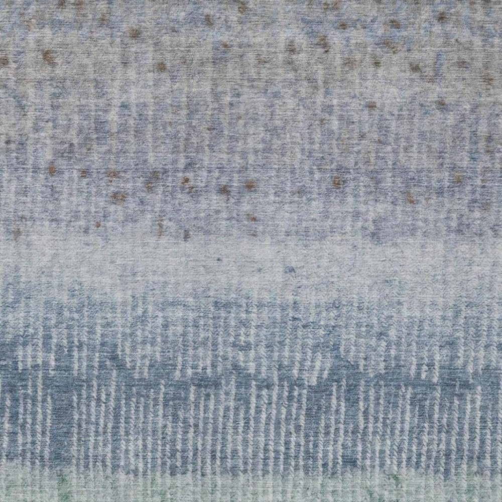 8' X 10' Blue And Silver Abstract Washable Indoor Outdoor Area Rug — view 7