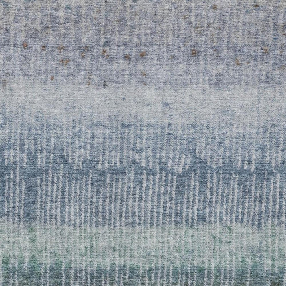8' X 10' Blue And Silver Abstract Washable Indoor Outdoor Area Rug — view 9
