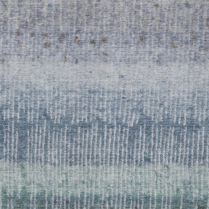 8' X 10' Blue And Silver Abstract Washable Indoor Outdoor Area Rug