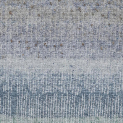 9' X 12' Blue And Silver Abstract Washable Indoor Outdoor Area Rug