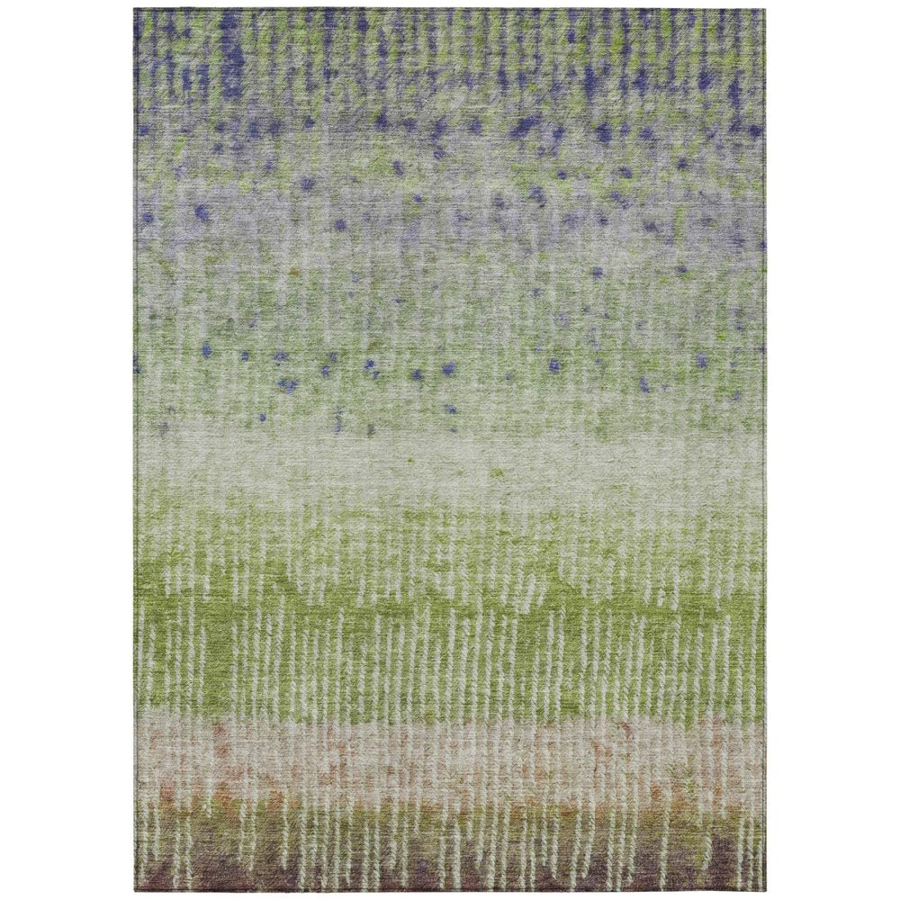 5' X 8' Green And Beige Abstract Washable Indoor Outdoor Area Rug HomeRoots
