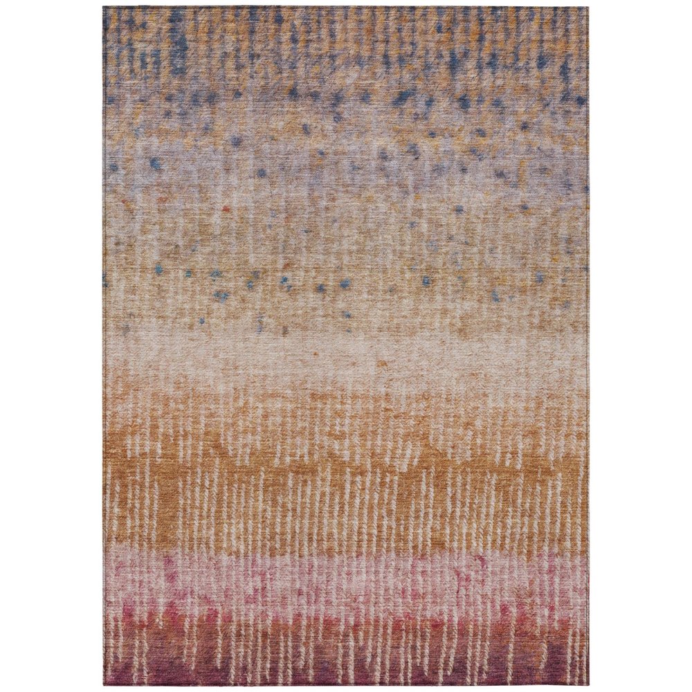 3' X 5' Orange And Beige Abstract Washable Indoor Outdoor Area Rug HomeRoots
