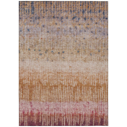 10' X 14' Orange And Beige Abstract Washable Indoor Outdoor Area Rug HomeRoots