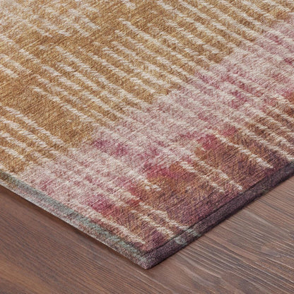 10' X 14' Orange And Beige Abstract Washable Indoor Outdoor Area Rug HomeRoots