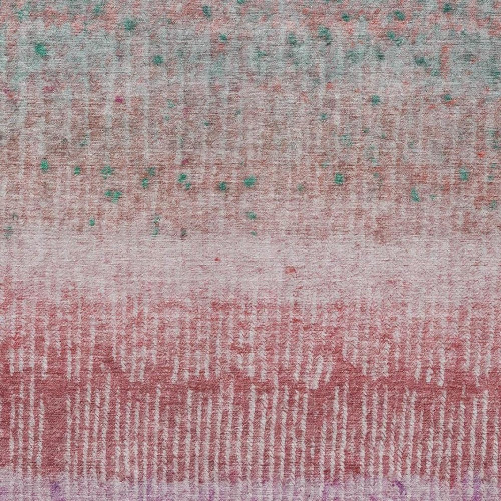 3' X 5' Pink And Blush Abstract Washable Indoor Outdoor Area Rug