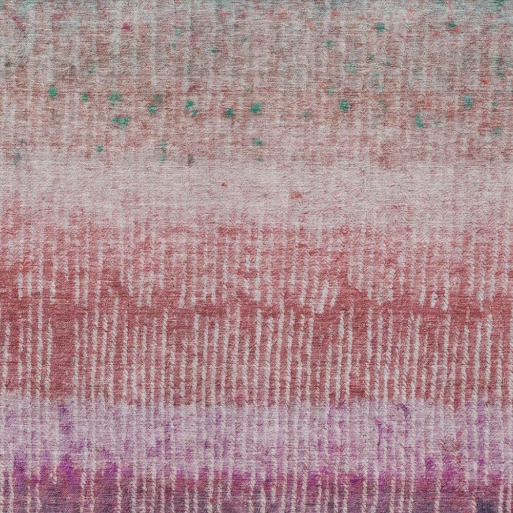 5' X 8' Pink And Blush Abstract Washable Indoor Outdoor Area Rug