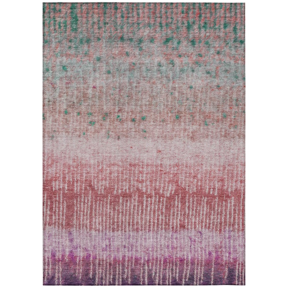 5' X 8' Pink And Blush Abstract Washable Indoor Outdoor Area Rug — view 1