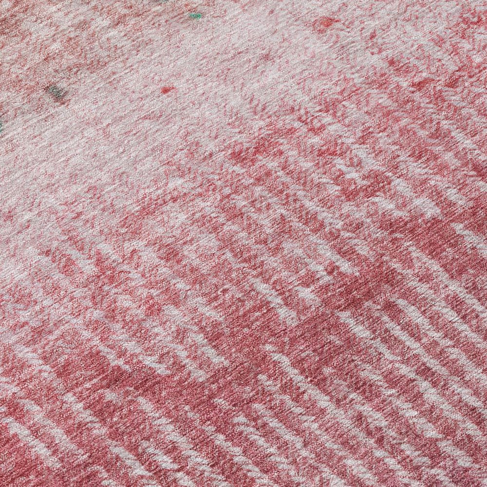 5' X 8' Pink And Blush Abstract Washable Indoor Outdoor Area Rug