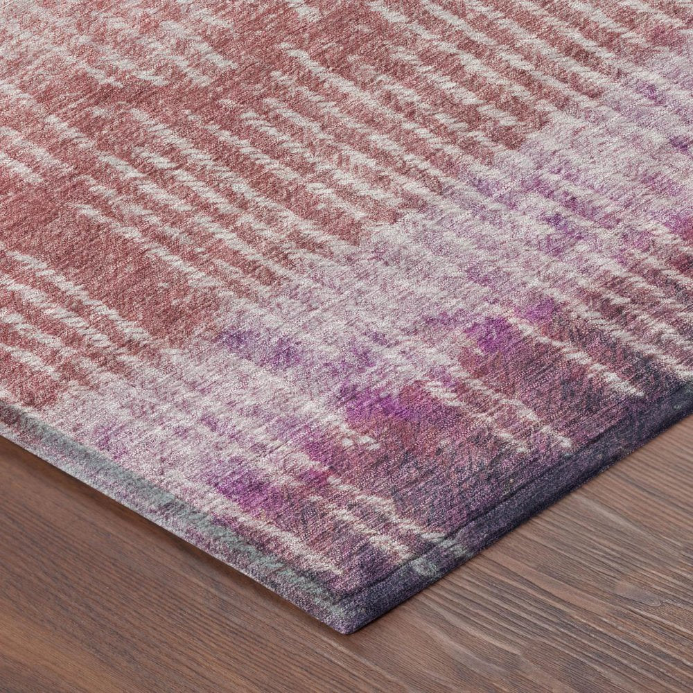10' X 14' Pink And Blush Abstract Washable Indoor Outdoor Area Rug — view 2