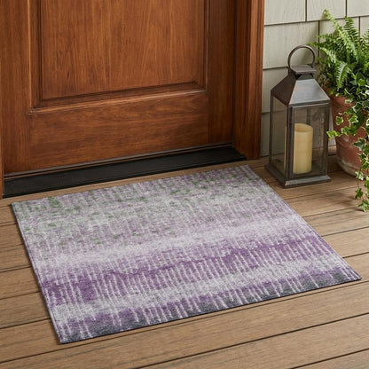 3' X 5' Purple And Lavender Abstract Washable Indoor Outdoor Area Rug HomeRoots
