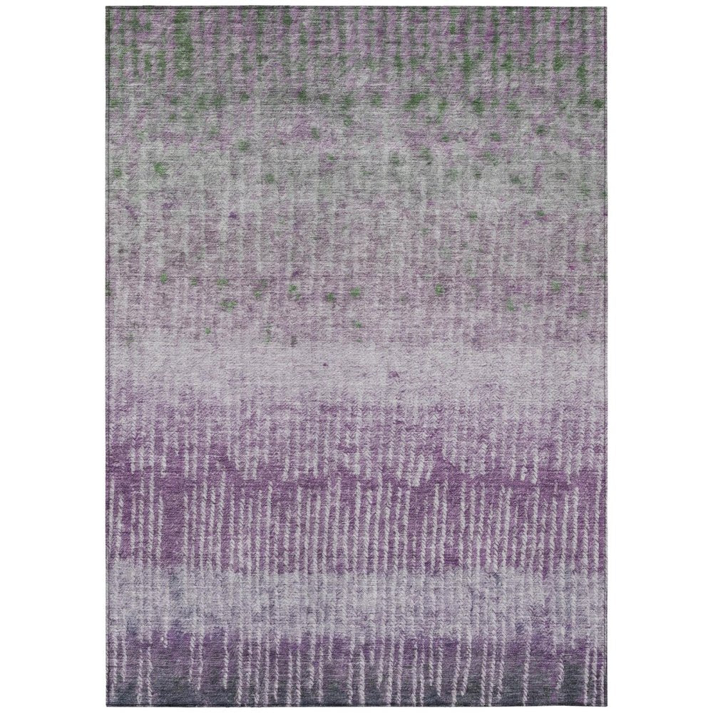 5' X 8' Purple And Lavender Abstract Washable Indoor Outdoor Area Rug — view 1
