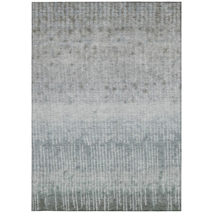 8' X 10' Sage And Green Abstract Washable Indoor Outdoor Area Rug