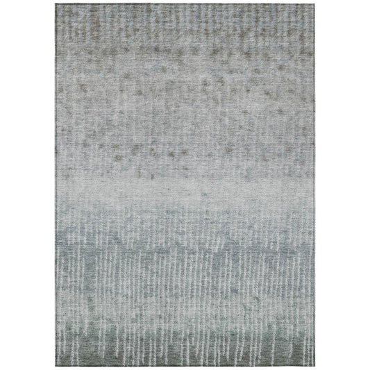 8' X 10' Sage And Green Abstract Washable Indoor Outdoor Area Rug