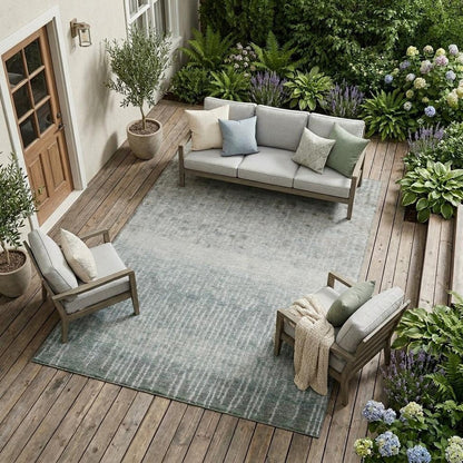 10' X 14' Sage And Green Abstract Washable Indoor Outdoor Area Rug HomeRoots