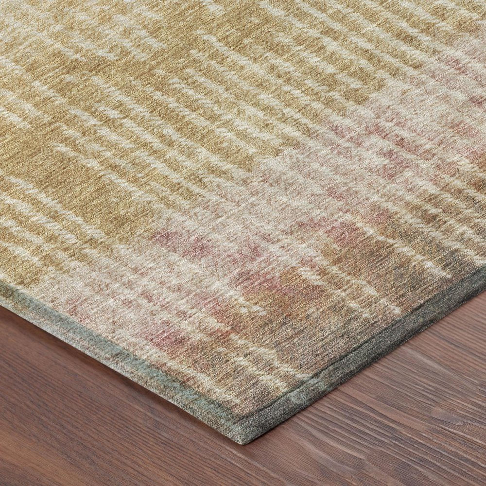 9' X 12' Wheat And Gold Abstract Washable Indoor Outdoor Area Rug — view 2