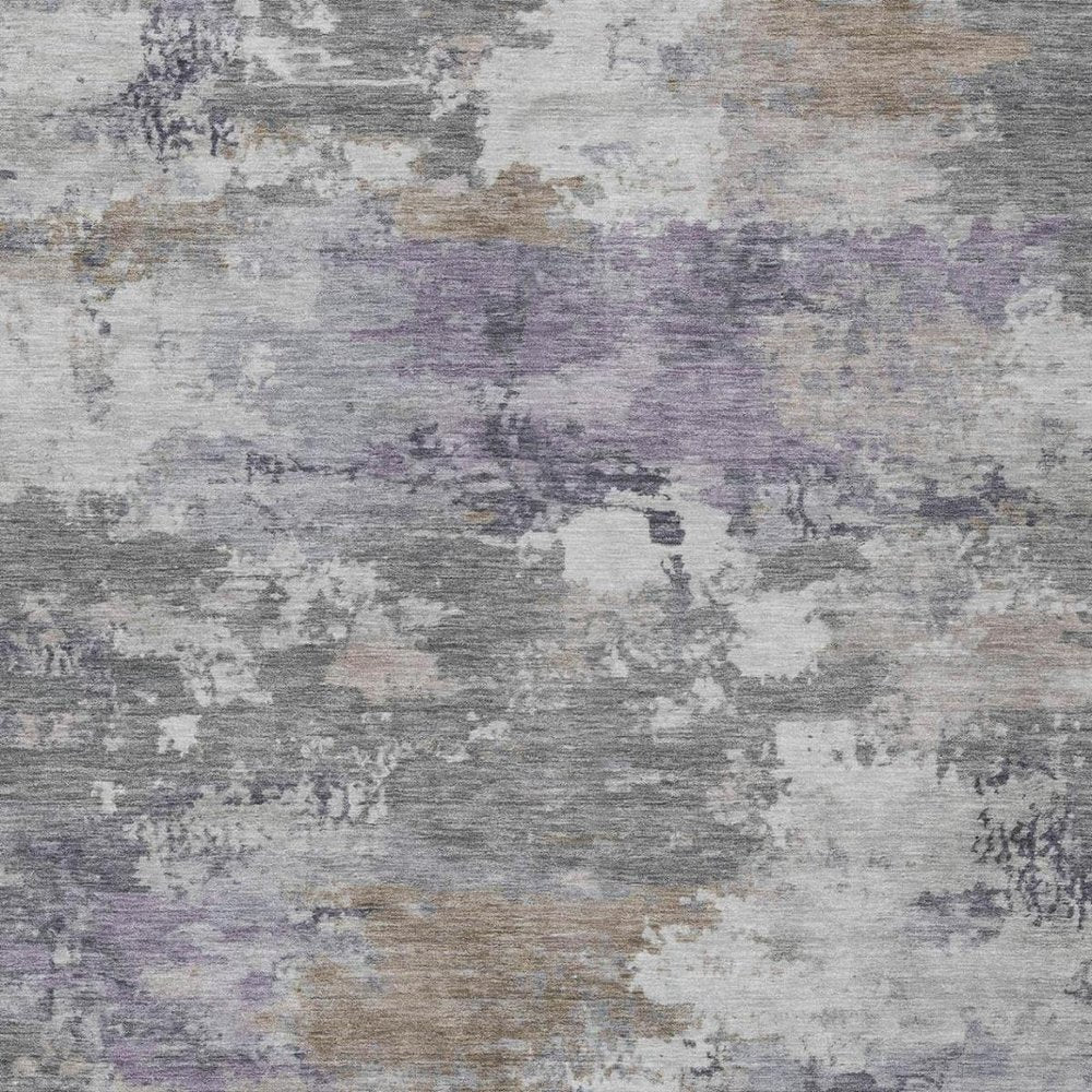 9' X 12' Gray And Silver Abstract Washable Indoor Outdoor Area Rug — view 7