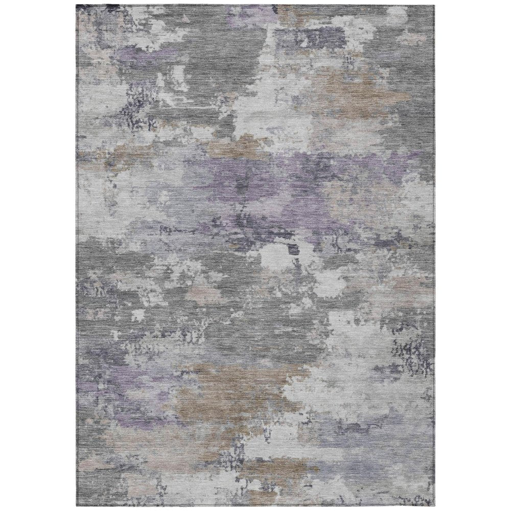 9' X 12' Gray And Silver Abstract Washable Indoor Outdoor Area Rug HomeRoots