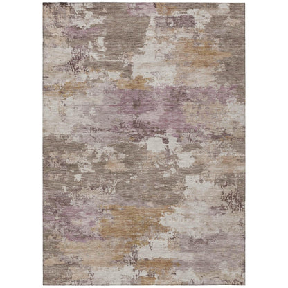 3' X 5' Brown And Blush Abstract Washable Indoor Outdoor Area Rug HomeRoots