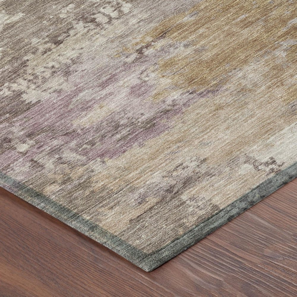 5' X 8' Brown And Blush Abstract Washable Indoor Outdoor Area Rug HomeRoots