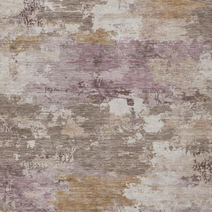 10' X 14' Brown And Blush Abstract Washable Indoor Outdoor Area Rug