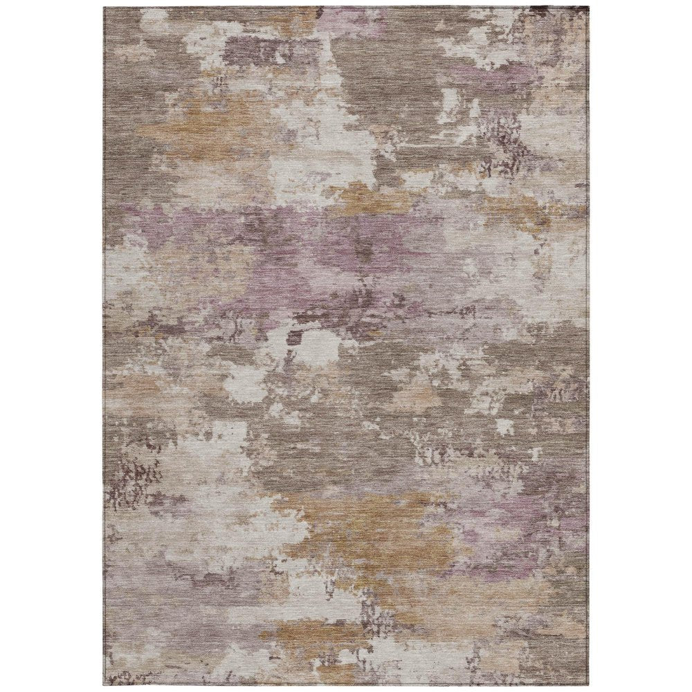 10' X 14' Brown And Blush Abstract Washable Indoor Outdoor Area Rug — view 8