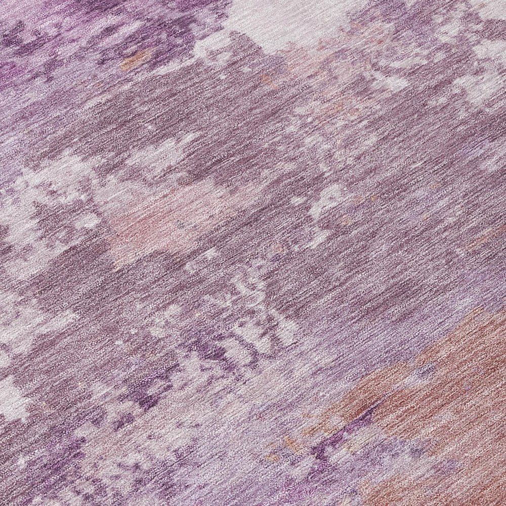 3' X 5' Plum And Purple Abstract Washable Indoor Outdoor Area Rug — view 3