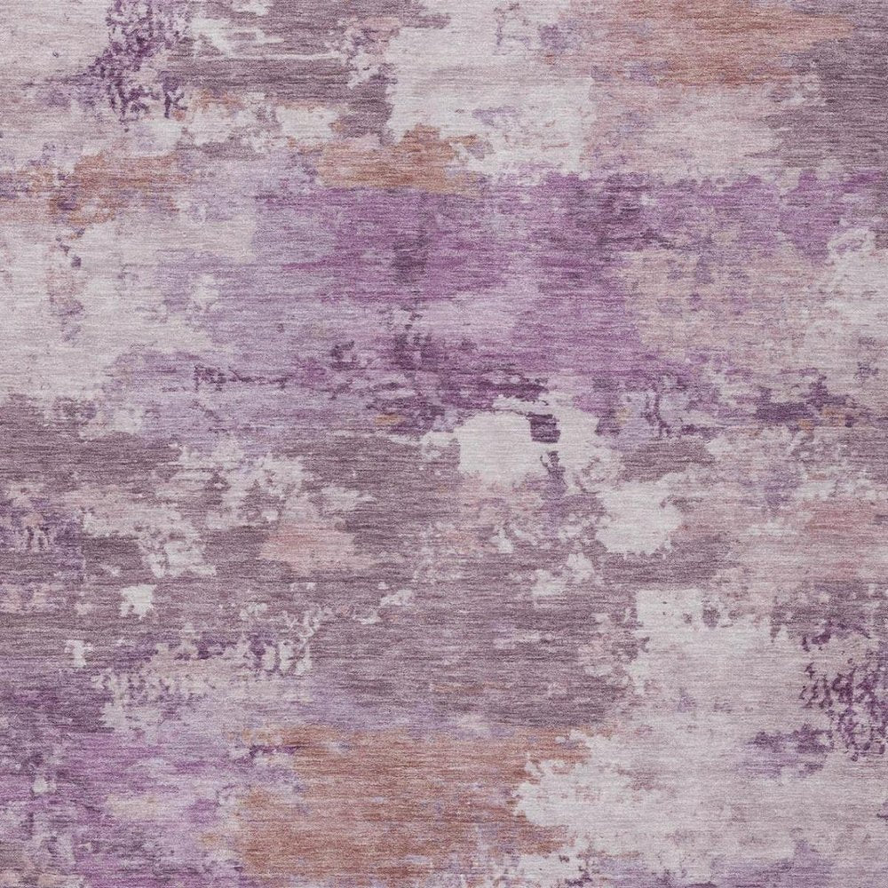 5' X 8' Plum And Purple Abstract Washable Indoor Outdoor Area Rug