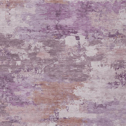 5' X 8' Plum And Purple Abstract Washable Indoor Outdoor Area Rug