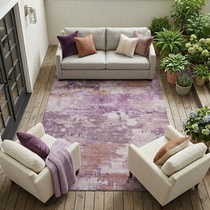 10' X 14' Plum And Purple Abstract Washable Indoor Outdoor Area Rug HomeRoots