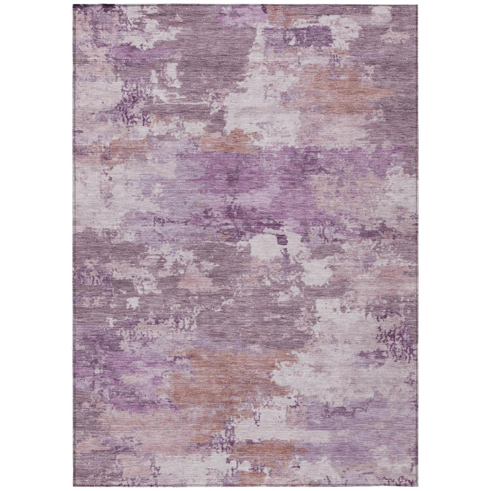 10' X 14' Plum And Purple Abstract Washable Indoor Outdoor Area Rug — view 1