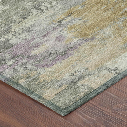 5' X 8' Sage And Green Abstract Washable Indoor Outdoor Area Rug HomeRoots