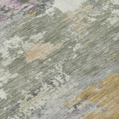 5' X 8' Sage And Green Abstract Washable Indoor Outdoor Area Rug HomeRoots