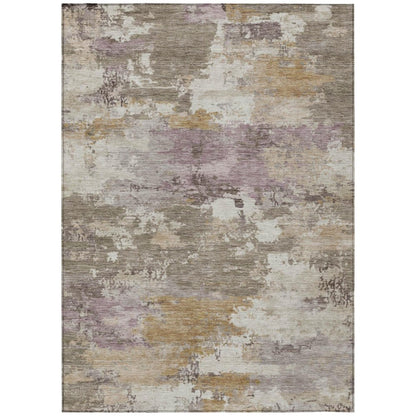 3' X 5' Taupe And Brown Abstract Washable Indoor Outdoor Area Rug HomeRoots