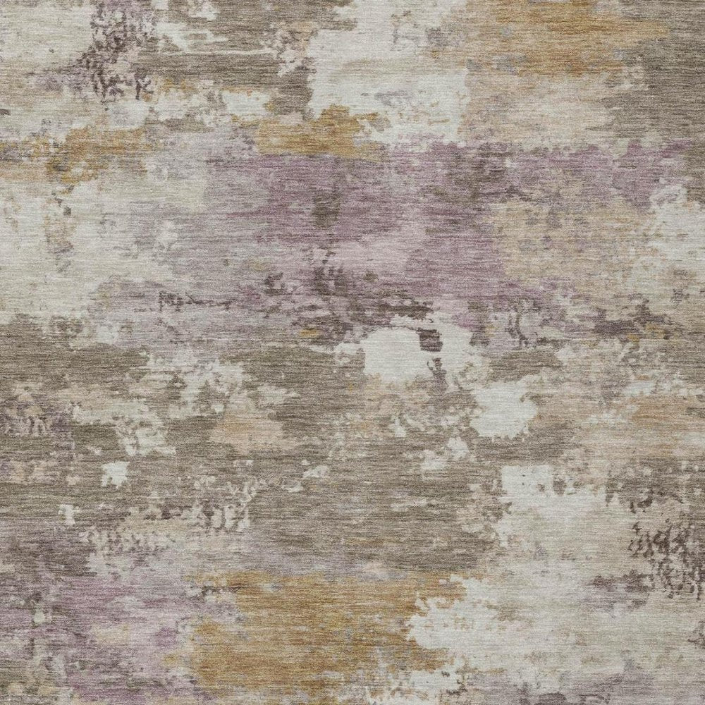5' X 8' Taupe And Brown Abstract Washable Indoor Outdoor Area Rug