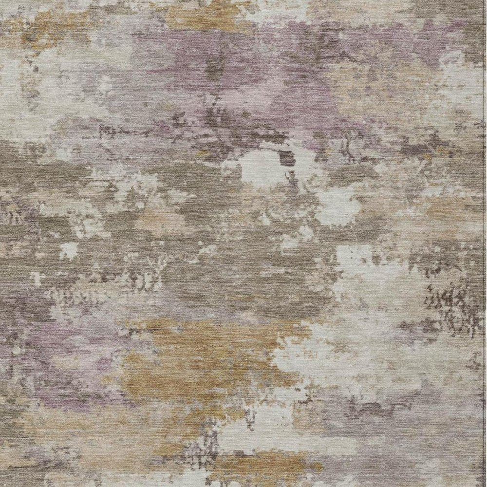 5' X 8' Taupe And Brown Abstract Washable Indoor Outdoor Area Rug — view 8