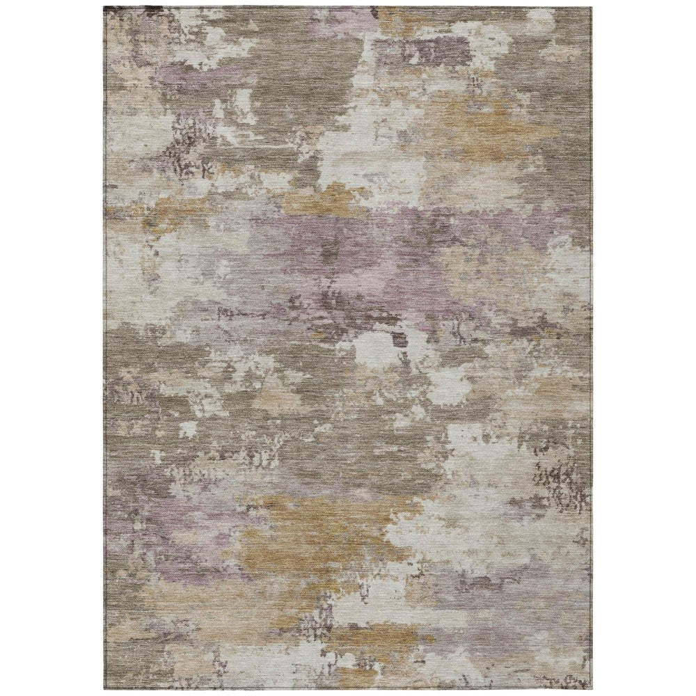 8' X 10' Taupe And Brown Abstract Washable Indoor Outdoor Area Rug — view 2